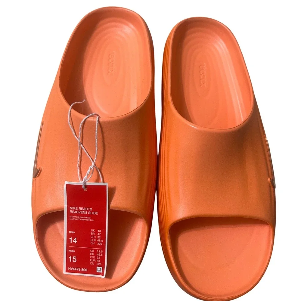 Nike ReactX Rejuven8 Slide Mens 14 Orange New HV4479 800 Comfort Sandals